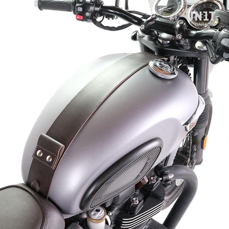 Bande De Réservoir En Cuir Marron Pour Moto Guzzi V7 III Et V7 850 (à Partir De 2021) – Protection Et Style