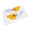 Autocollants Unit Garage jaune/blanc pour les flancs sous la selle BMW F450GS