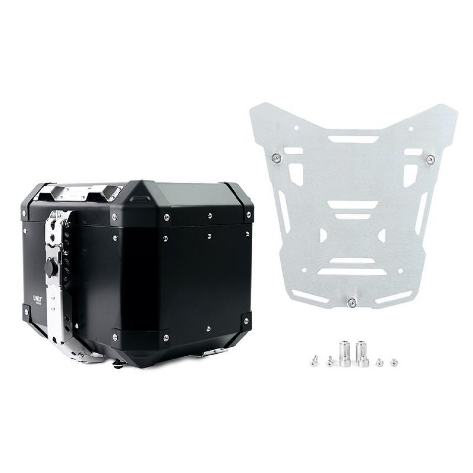 Top Case Atlas Aluminium 36L + Plaque pour barres de toit d'origine BMW R1300GS
