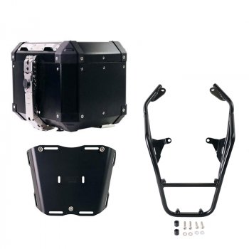 Top Case Atlas Aluminium 36L + Porte-Bagages Arrière BMW R12 G/S avec Poignées Passager