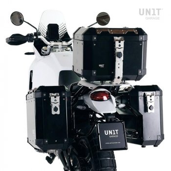 Top case Atlas en aluminium 36L + porte-bagages arrière Ducati Desert X avec poignées passager