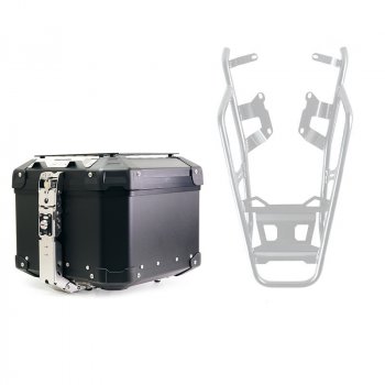 Top case Atlas 44L en aluminium pour système BMW + Porte-bagages NineT pour top case ATL4_BL