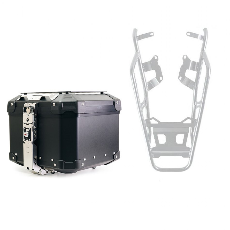 Top case Atlas 44L en aluminium pour système BMW + Porte-bagages NineT pour top case ATL4_BL