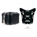 Top case universel en aluminium Atlas 44L + Plaque top case Atlas Noir pour porte-bagages d'origine BMW R1300GS ADV