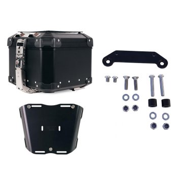Top case universel en aluminium Atlas 44L + Plaque top case Atlas pour porte-bagages + Plaque d'adaptation