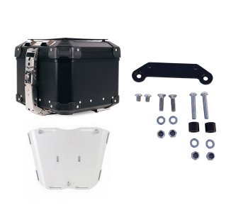 Top case universel en aluminium Atlas 44L + Plaque top case Atlas pour porte-bagages + Plaque d'adaptation