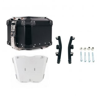 Top case universel en aluminium Atlas 44L + Plaque KTM 890 ADV pour top case Atlas avec support