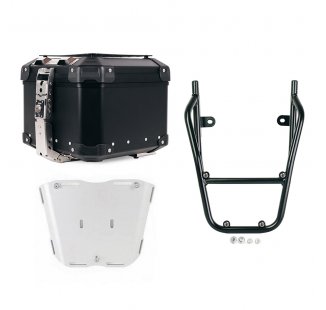 Top case universel en aluminium Atlas 44L + Porte-bagages BMW CE 02 avec poignées passager