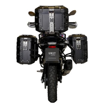 Top case universel en aluminium Atlas 44L + Porte-bagages avec poignées passager BMW F450GS