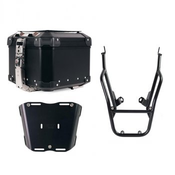 Top case universel en aluminium Atlas 44L + Porte-bagages avec poignées passager BMW F900GS