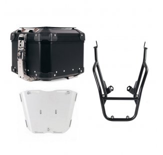 Top case universel en aluminium Atlas 44L + Porte-bagages avec poignées passager BMW F900GS