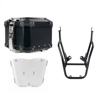 Top case universel en aluminium Atlas 44L + Porte-bagages avec poignées passager BMW F900GS