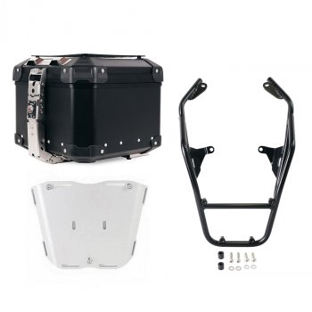 Top case universel en aluminium Atlas 44L + Porte-bagages BMW R12 G/S avec poignées passager