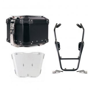 Top case universel en aluminium Atlas 44L + Porte-bagages BMW R12 NineT avec poignées passager