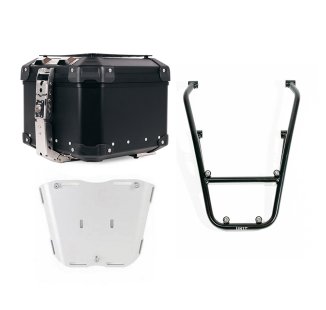Top case universel en aluminium Atlas 44L + Porte-bagages avec poignées passager BMW R12