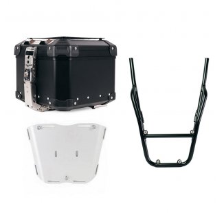 Top case universel en aluminium Atlas 44L + Porte-bagages avec poignées passager Honda GB350S