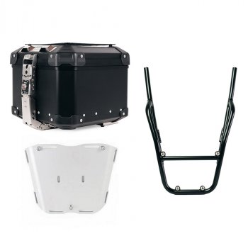 Top case universel en aluminium Atlas 44L + Porte-bagages avec poignées passager Honda GB350S