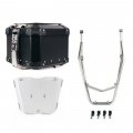 Top case universel en aluminium Atlas 44L + Porte-bagages arrière avec poignées passager Ducati Desert X Silver