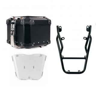 Top case universel en aluminium Atlas 44L + Porte-bagages arrière avec poignées passager Ducati Scrambler (à partir de 2023)