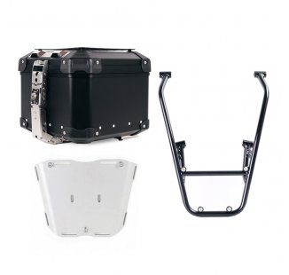 Top case universel en aluminium Atlas 44L + Porte-bagages arrière avec poignées passager Royal Enfield Guerrilla 450