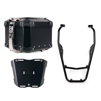 Top case universel en aluminium Atlas 44L + Porte-bagages arrière avec poignées passager Yamaha Ténéré 700
