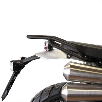 Top case universel en aluminium Atlas 44L + Porte-bagages arrière noir avec poignées passager Triumph Scrambler 1200 X & XE