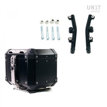 Top case en aluminium Atlas 36L + porte-bagages arrière avec poignées passager