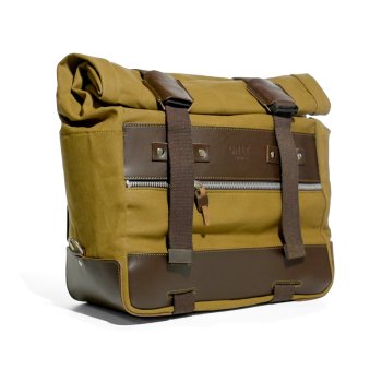 Sacoche latérale Cult Canvas 40L - 50L + Plaque en aluminium droite BMW R1300GS ADV