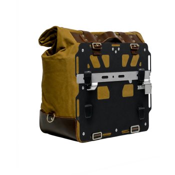 Sacoche latérale Cult Canvas 40L - 50L + Plaque en aluminium droite BMW R1300GS ADV