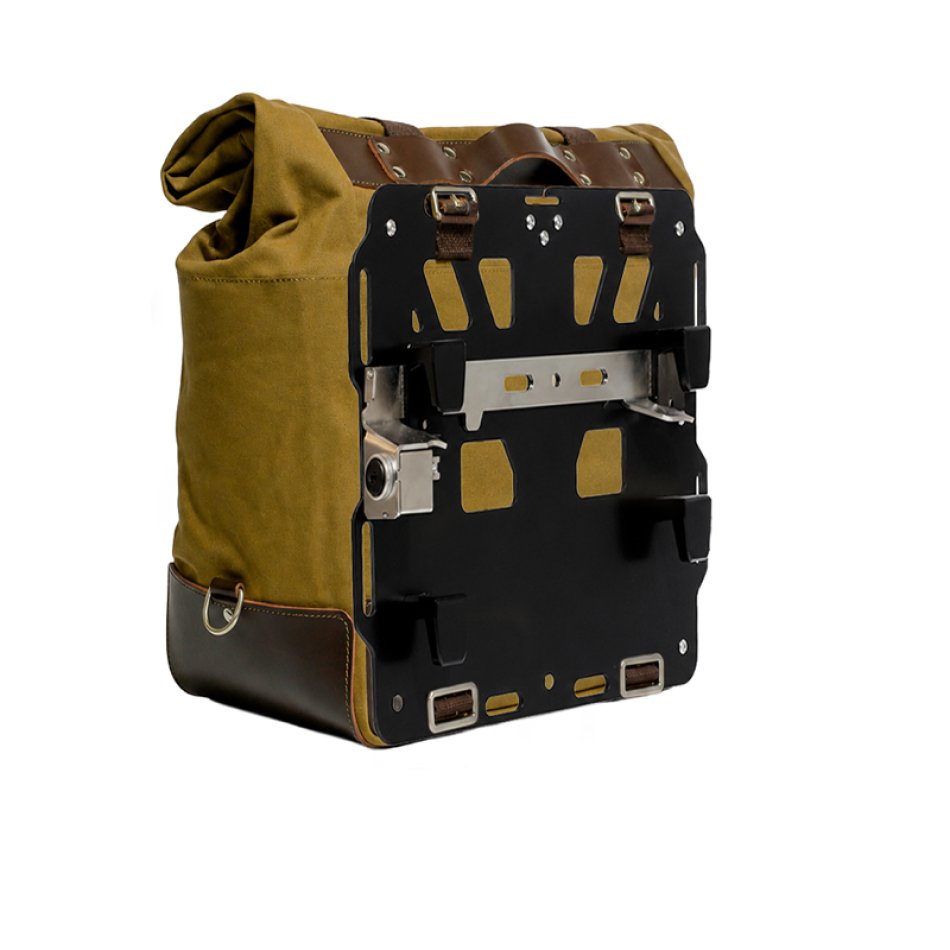 Sacoche latérale Cult Canvas 40L - 50L + Plaque latérale gauche en aluminium BMW R1300GS ADV