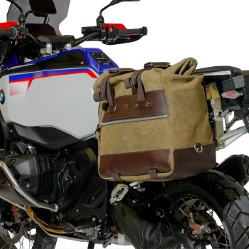 Sacoche latérale Cult Canvas 40L - 50L + Plaque latérale gauche en aluminium BMW R1300GS ADV