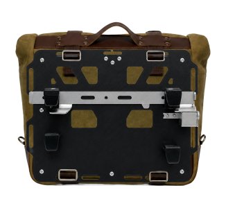 Sacoche latérale Cult en cuir fendu 40L - 50L + Plaque en aluminium droite BMW R1300GS ADV