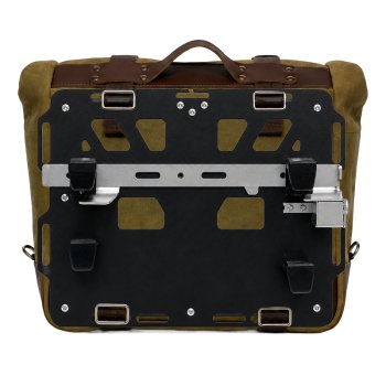 Sacoche latérale Cult en cuir fendu 40L - 50L + Plaque en aluminium droite BMW R1300GS ADV