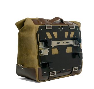 Sacoche latérale Cult en croûte de cuir 40L - 50L + plaque latérale gauche en aluminium BMW R1300GS ADV