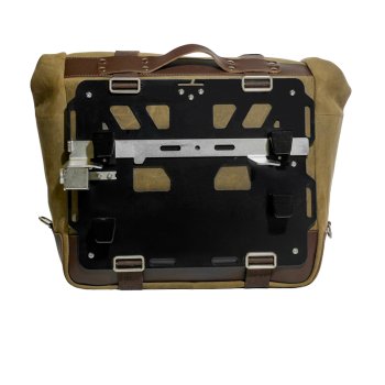 Sacoche latérale Cult en croûte de cuir 40L - 50L + plaque latérale gauche en aluminium BMW R1300GS ADV