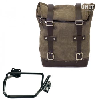 Sacoche latérale en croûte de cuir 10L-14L + cadre BMW HP2 DX