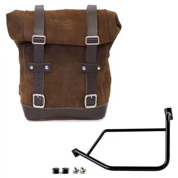 Sacoche Latérale Daim Ciré 10L-14L + Cadre Gauche Ducati DesertX