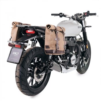 Sac à croûte en cuir 10L-14L + Cadre droit Honda GB350S