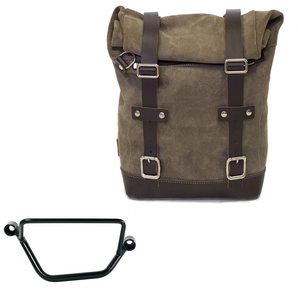 Sac à croûte en cuir 10L-14L + Cadre droit Honda GB350S