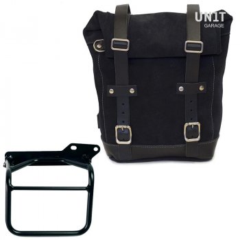 Sac à croûte en cuir 10L-14L + Cadre Royal Enfield Himalayan, Scram 411 Droit