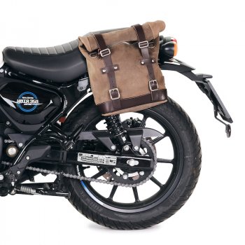 Sac à croûte en cuir 10L-14L + Cadre gauche Royal Enfield Hunter 350