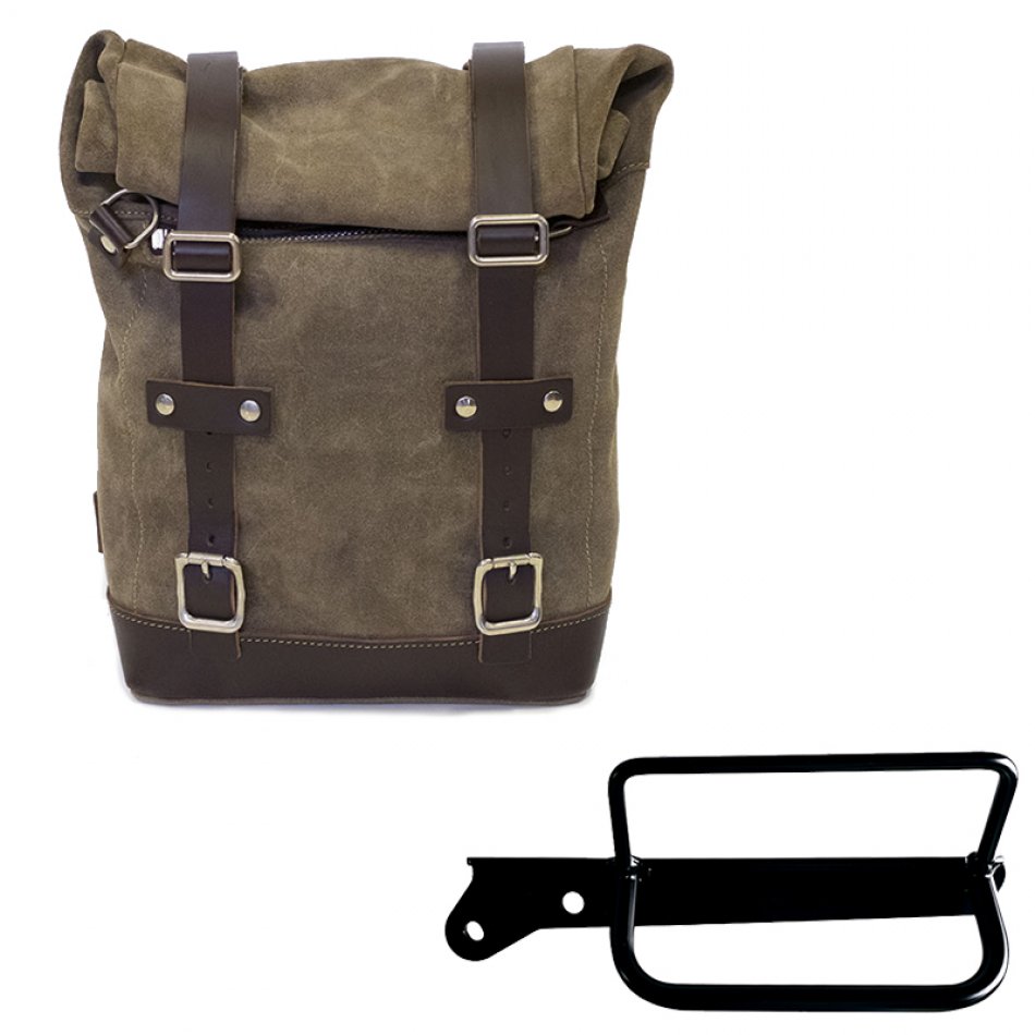 Sac à croûte en cuir 10L-14L + Cadre gauche Royal Enfield Hunter 350