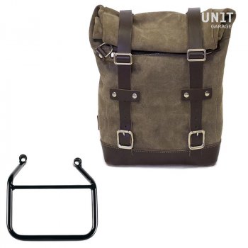 Sac à croûte en cuir 10L-14L + Cadre Thriumph Speed 400 & Scrambler 400 X Droit (Uniquement compatible avec notre code d'échappement bas : 4206Low)