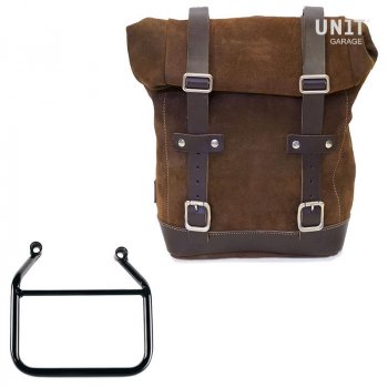 Sac à croûte en cuir 10L-14L + Cadre Thriumph Speed 400 & Scrambler 400 X Droit (Uniquement compatible avec notre code d'échappement bas : 4206Low)