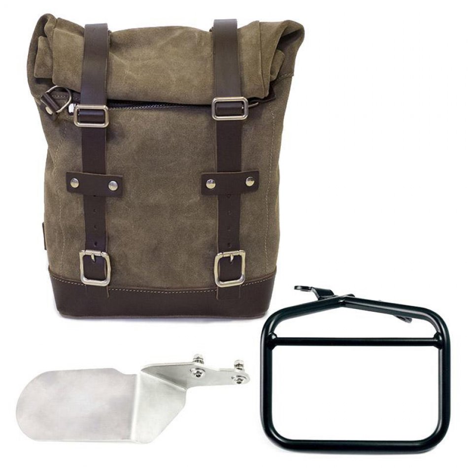 Sacoche latérale en croûte de cuir + cadre droit Ducati Desert Sled