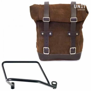 Sacoche latérale en croûte de cuir + cadre droit Kawasaki Z900RS