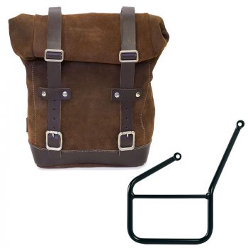 Sacoche latérale en daim ciré + cadre KTM gauche