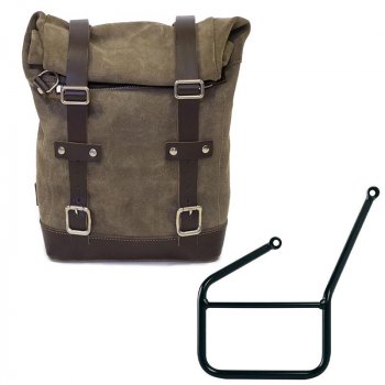 Sacoche latérale en daim ciré + cadre KTM gauche