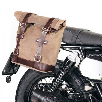Sacoche latérale en cuir fendu + cadre Royal Enfield Bear 650