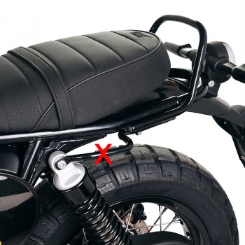 Sacoche latérale en cuir fendu + cadre Royal Enfield Bear 650
